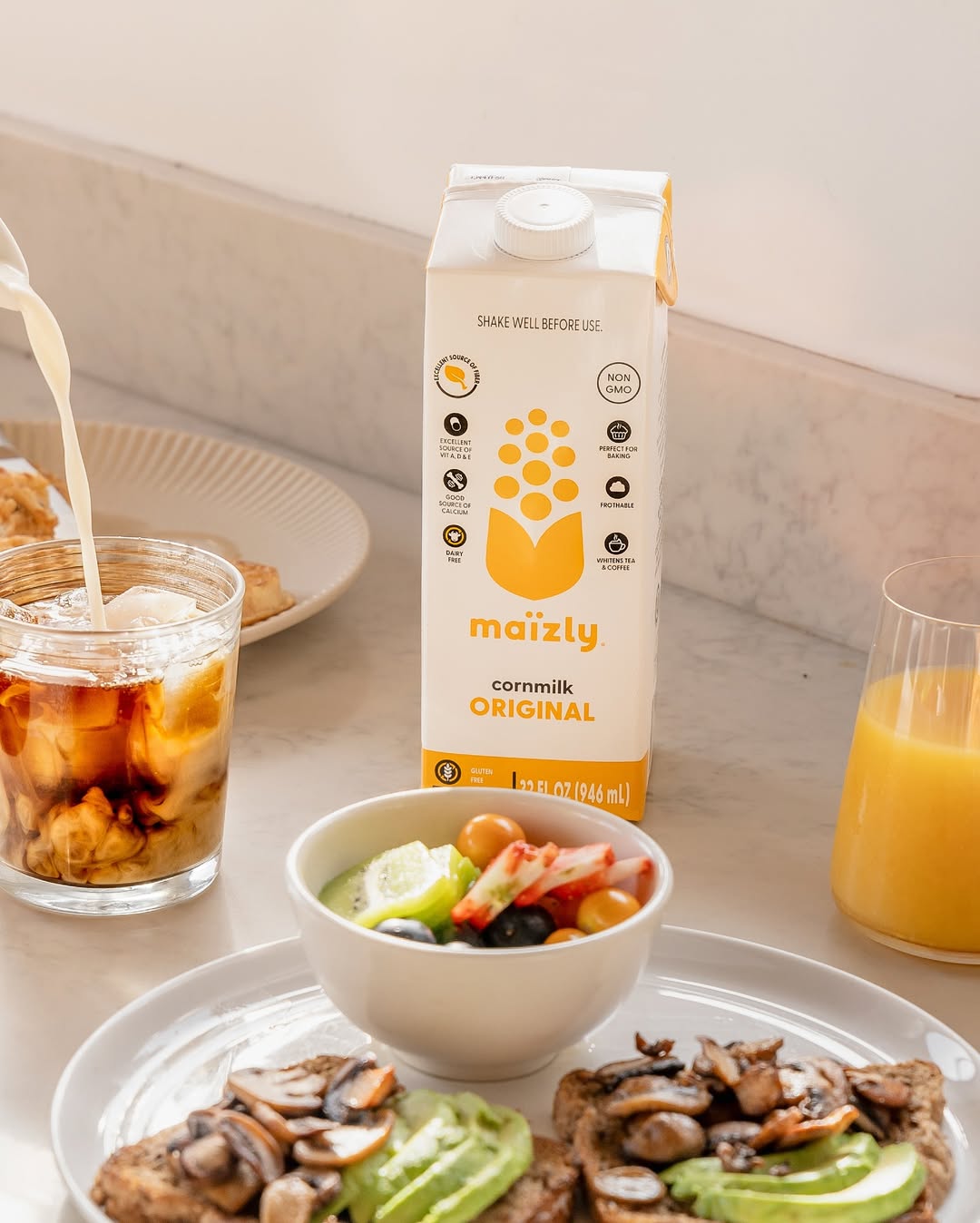 Maïzly milk with brunch